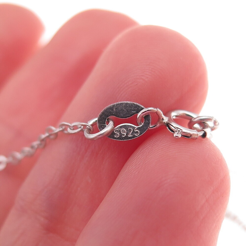Sun 925 Sterling Silver Real Diamond Chrome Diopside Infinity Chain Necklace 18" - Picture 7 of 8